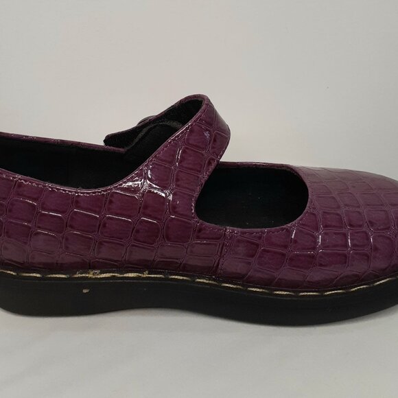 NWOB xeyes Girls Dress Shoes Mary Janes Faux Patent Leather SZ 2 Purple & Black - Picture 8 of 12